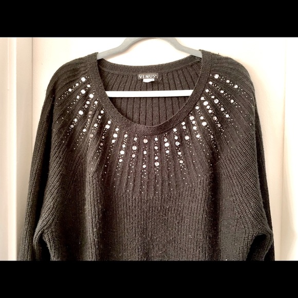SOLD 🆕 Venus Rhinestone Embellished Ribbed Knit - Picture 2 of 4